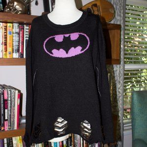 Trunk Ltd Edition Batman Destroyed Sweater M Oversized Black Purple